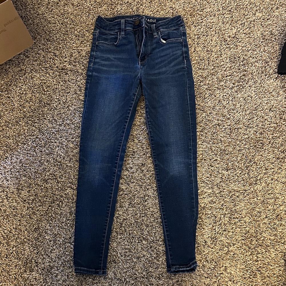 American Eagle Outfitters Women's Dark Blue Skinny Jeans